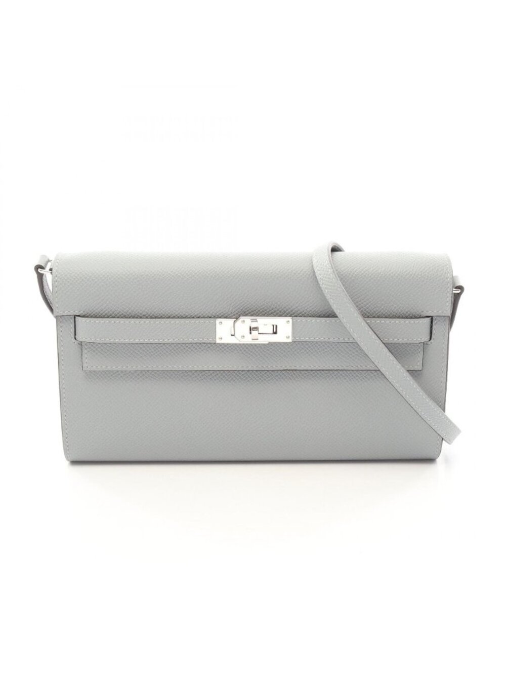 Hermes Shoulder Bag Kelly Long to Go Sellier Gray Pantin